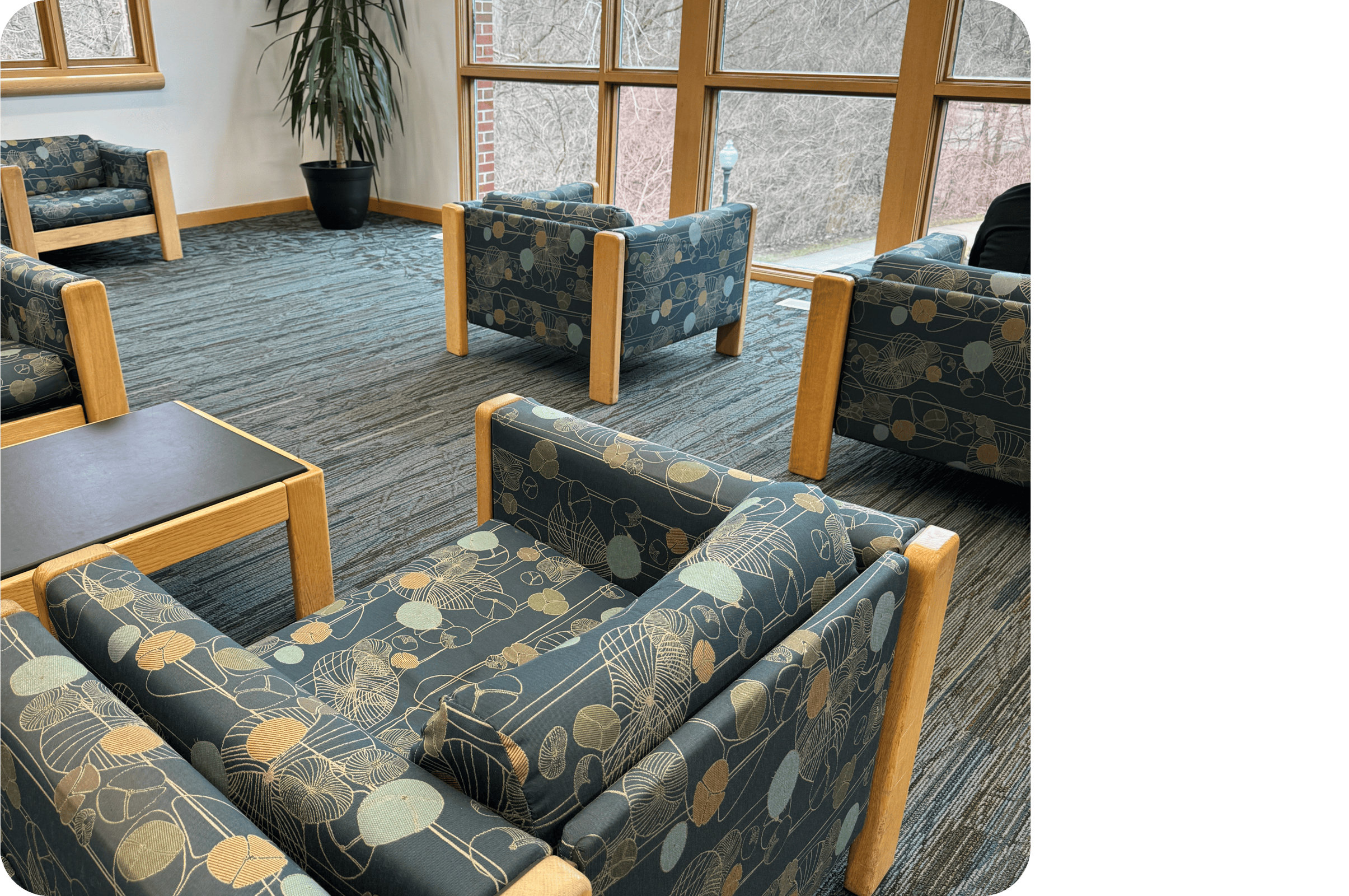 Upholstery as seen today.